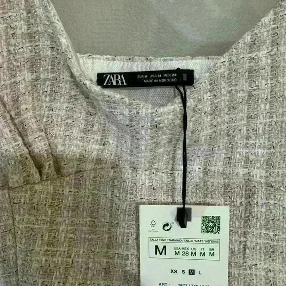 Zara Pink Tweed Textured Top Crop - Picture 8 of 9